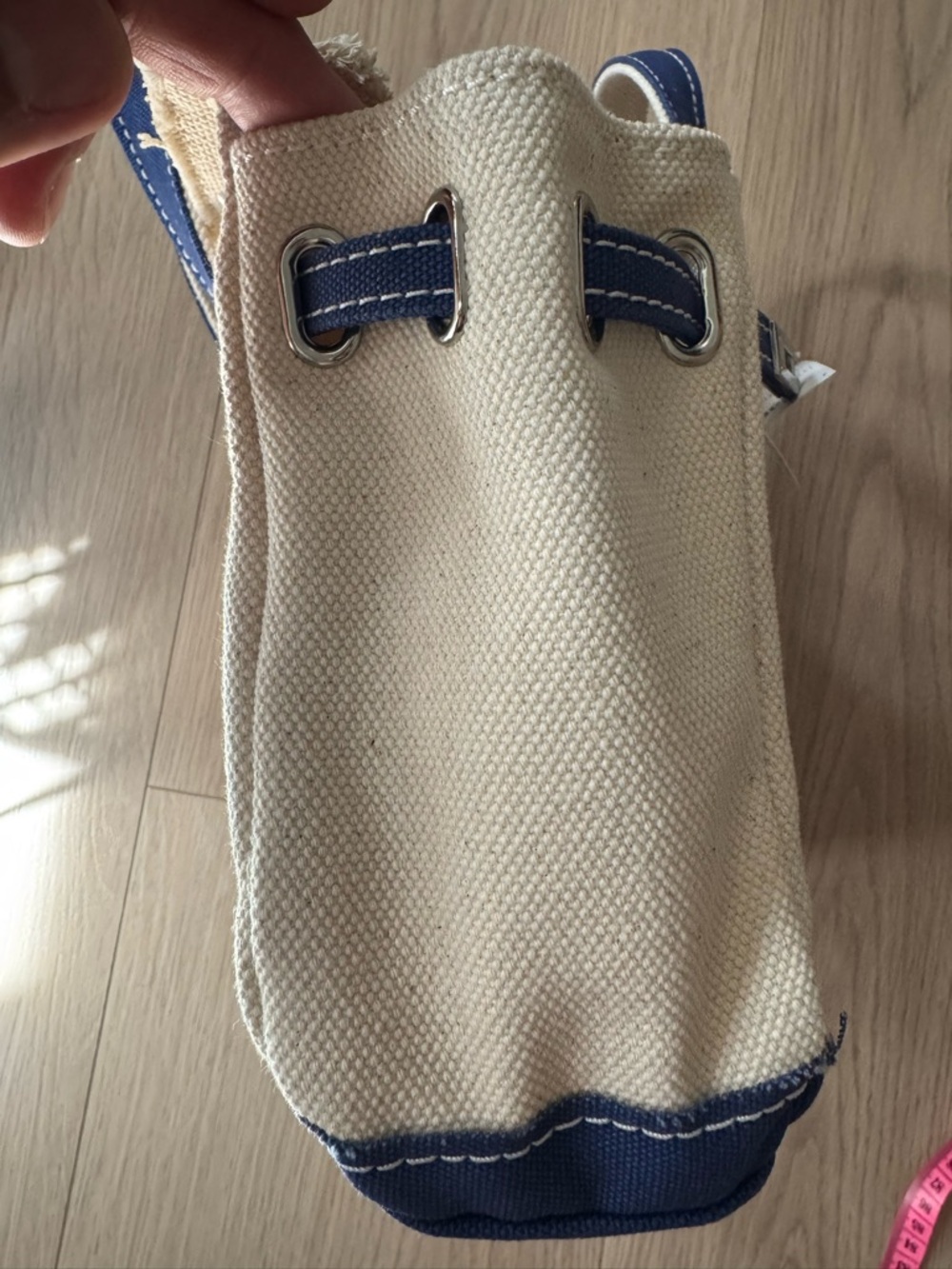 Mini “Boatkin” Canvas Tote with Navy Trim - Picture 12 of 12